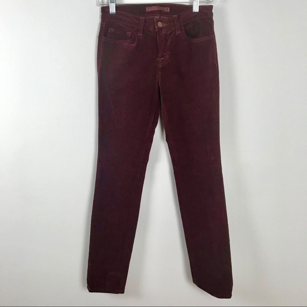 J. Brand Bordeaux color corduroy pants.